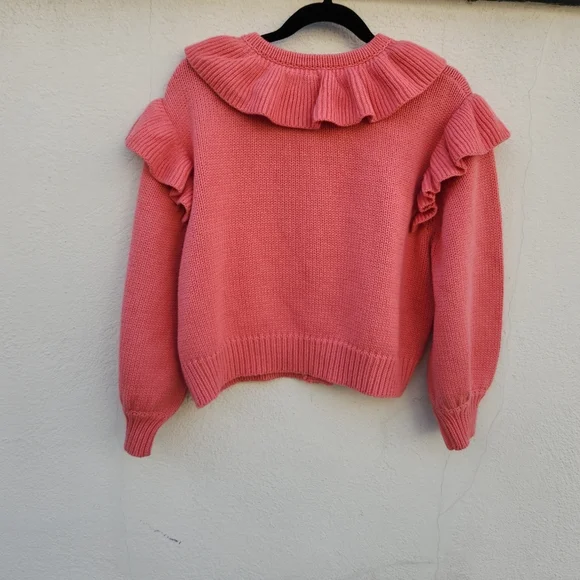 THE GREAT. Coral Ruffle Cardigan Cardigans